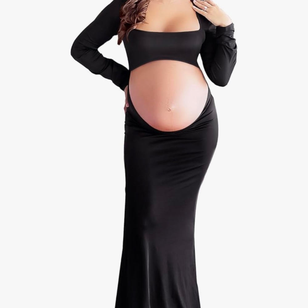 Elegant Black Maternity Gown